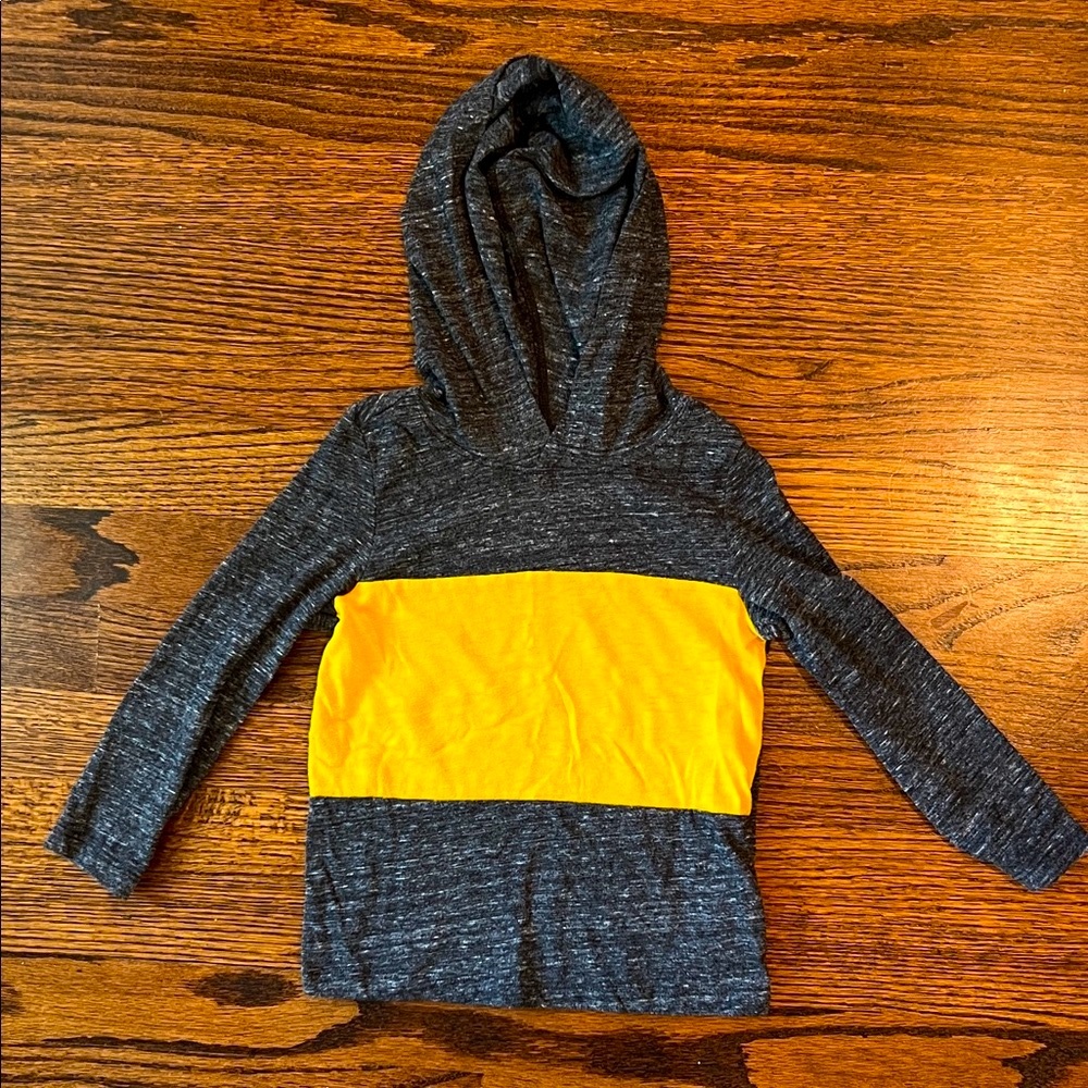 Old Navy Kids Long Sleeve Hoodie - Charcoal and Yellow